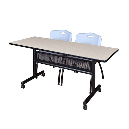 Kobe Rectangle FlipTop Table, 60" W, 29" H, Laminate Top, Maple MKFTM6024PL47GY